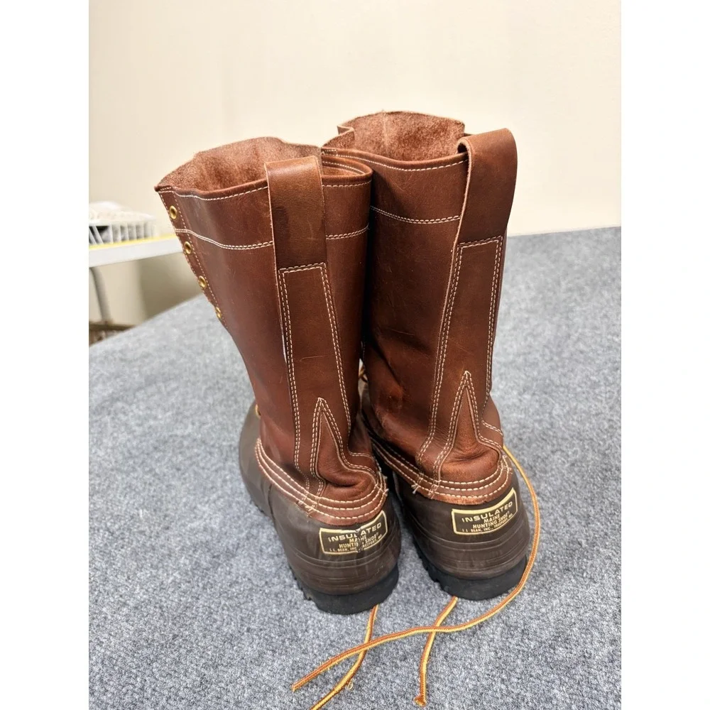 50s/60s Vintage LL Bean Maine Hunting Duck Boots Leather Rubber Lace Up Mens 8M‎